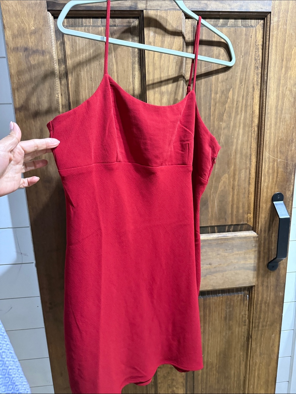 Red Spaghetti-Strap Dress - Sleek Women's Slip Dress